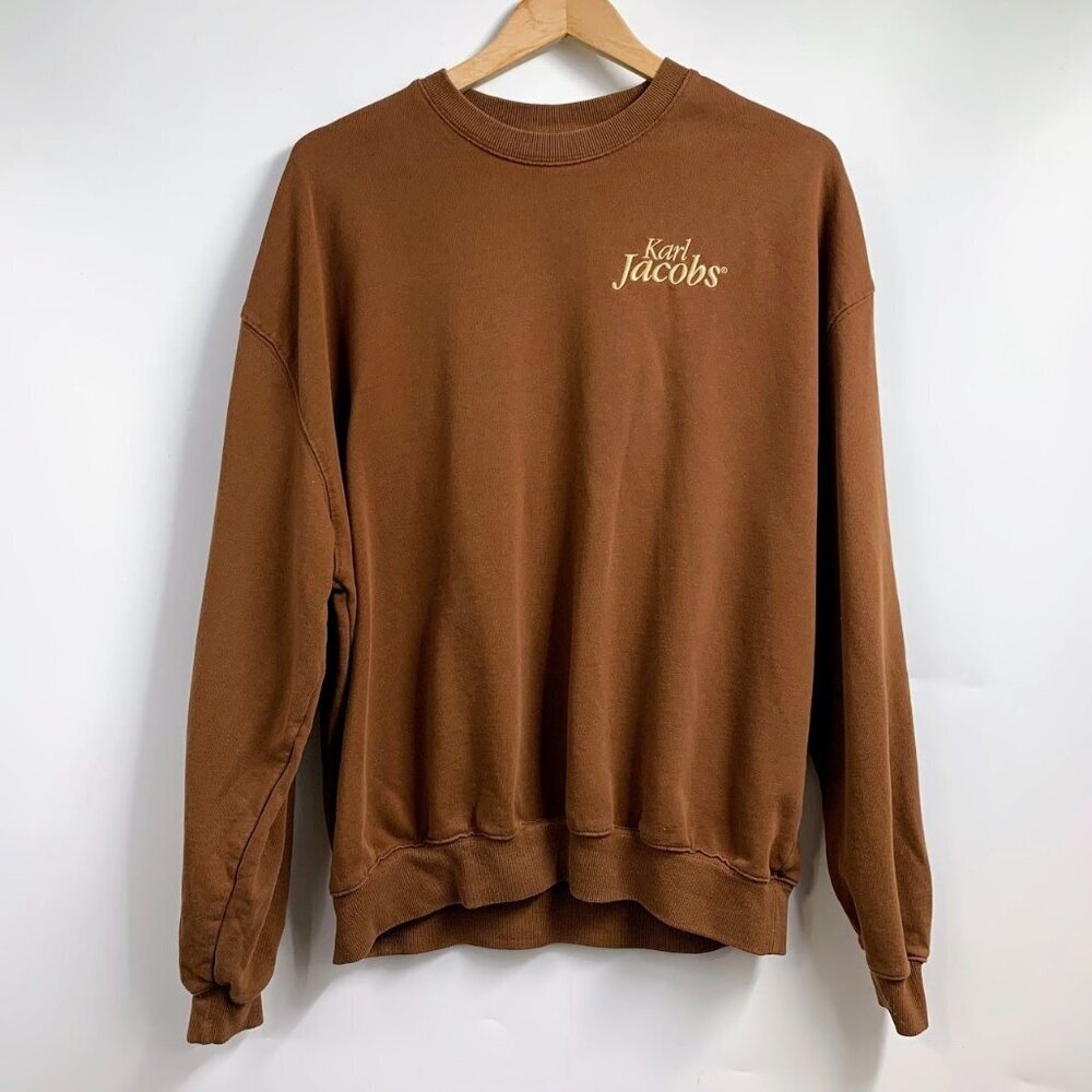 Karl Jacobs Men's‎ Embroidered Mr. Beast Crew Knit Sweatshirt Pullover Size M